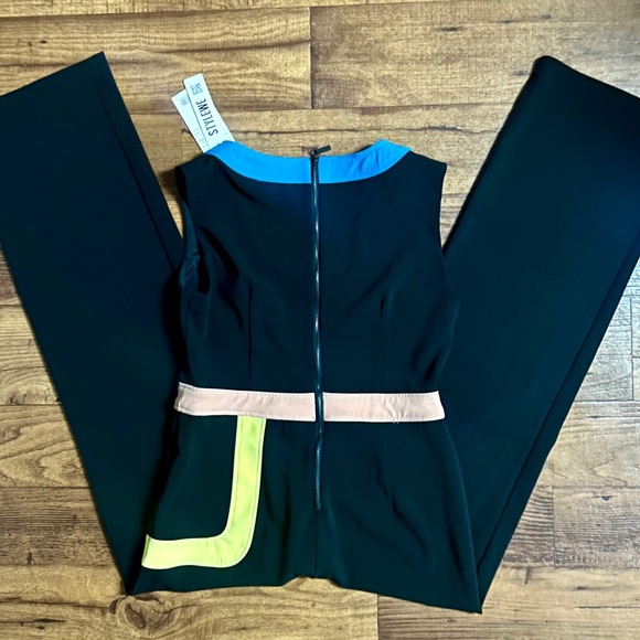 Too Tang • Large • Black W/ Color Block • Bling Diamond Stones • Jumpsuit • New - Picture 13 of 16